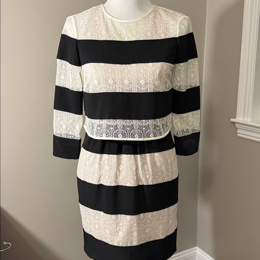 Black and Cream Striped Dress